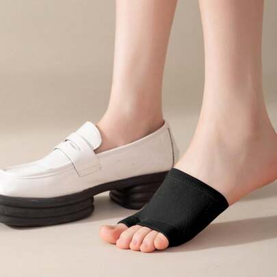 1 Pair Black Half-Toe Socks, Unisex Summer Thin Toe-Divided Invisible Anti-Friction Anti-Slip Socks With Foot Pad Protection, Suitable For High Heels, Flats, Sneakers, Sandals, Suitable For Hiking, Running, Sports, Dance, Daily Comfortable Wear