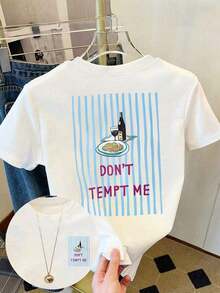 Women's White Short Sleeve Summer T-Shirt | Fashionable T-Shirt With Striped Puppy Print Riding In A Small Car, Excellent Choice For Daily Wear, Casual T-Shirt With Dog Print On Scooter, Summer Graphic T-Shirt, Cool Summer Clothes. - 白色 8 - 查看 6