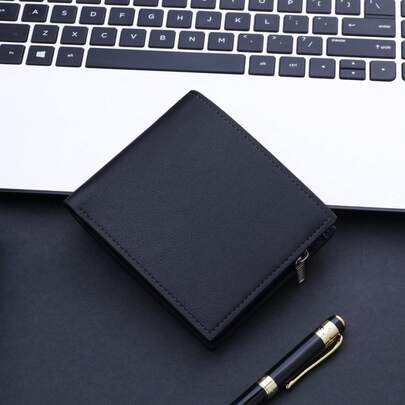 Short Men's Wallet, Thickened Men's Wallet With Zipper And Multiple Card Slots
