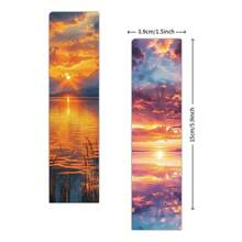 6/12/24pcs Sunset Landscape Bookmarks/Index Cards/Bookmarks, Artistic Paper Bookmarks, Decorative Cards For Novels, Textbooks, Reading Books, Random Styles - Rectangle - View 4