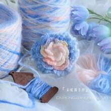 Gradient Color Cake Yarn Balls - Vibrant Multi-Color Knitted Blend, Soft And Fine Texture Suitable For Knitting Sweaters, Scarves, Hats And Other Handicrafts - Basket Packed Craft Supplies - Multicolor - View 5