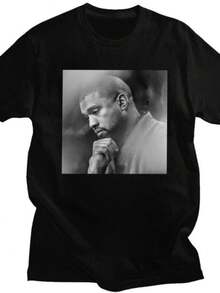 playeras de mujer Custom Popular Singer Kanyes West Tshirt for Men Women Short Sleeve T Shirt Fashion T-shirt Loose Fit Pure Cotton Tee Gift Idea - Negro - Ver 1