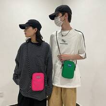 Tas Ponsel Mini Selempang Pria Bahan Oxford, Tas Bahu Kasual Tahan Air dengan Tali Kepang untuk Penggunaan Sehari-hari, Tas Kota - MultiWarna - View 8