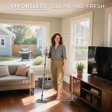 Mop And Bucket Set, Spin Mop With Separate Dirty System, Deep-Cleaning Mops Floors, Versatile Mops Walls - 4 Pad - Xem 6