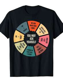 Camiseta de hombre con estampado de letras de canciones retro de los años 80 - Camiseta vintage con estampado del título de una canción de la banda Talking Heads, con el diseño 'You Might Ask Yourself', camiseta casual de manga corta, ideal para el uso diario, un regalo nostálgico para los fans de la música, con un divertido tema de preguntas y respuestas, camiseta estampada para hombre, camiseta de ropa para hombre, camiseta estampada para hombre, top estampado para hombre, camiseta para hombre, camiseta divertida, ropa para hombre, blusas para mujer, blusas, blusas casuales para mujer, blusas casuales para mujer, tops para mujer, tops, unisex. - Negro - Ver 6