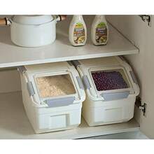 CITY BABY 2 Pack Airtight Flour Storage Container With Scoop, Dry Food, Sugar, Baking Supplies, Rice Container Set -BPA Free- Pet Food Storage Container, Dog Cat Birds Food Bin 13LB - Paquete de 2 unidades de 13 libras - Ver 3