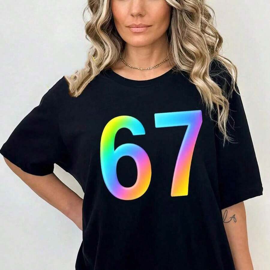 1 pieza Camiseta Divertida con Estampado de Meme "Let's Get Meme" - 100% Algodón, Manga Corta, Cuello Redondo Casual, Estilo Simple Y2K con Estampado de Letras, Ropa Urbana, Camisetas Suaves para Todas las Temporadas - Unisex, para Uso Diario en el Campus, 180g 100% Algodón - Negro-8 - Ver 1