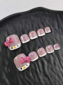 Bộ 10 móng giả hình hoạt hình dễ thương, được làm thủ công, phủ hoàn toàn bằng móng giả, bao gồm các kiểu vẽ móng thủ công như kiểu Pháp, nơ, họa tiết da báo và các yếu tố hoạt hình vẽ tay, phù hợp cho cả sử dụng hàng ngày và trong các dịp lễ hội cho phụ nữ và bé gái, có thể dùng làm quà tặng tốt nghiệp và quà tặng ngày lễ, bao gồm một dũa móng và 24 miếng băng dính hai mặt, dụng cụ vẽ móng acrylic. - Nhiều màu - Xem 1