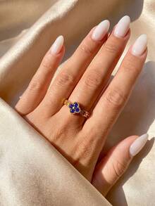 1 Stück S925 Sterling Silber Kleeblatt Ring, elegant & zart, Geburtstagsgeschenk für sie - vierblättriger Kleeblattring - Übersicht 4