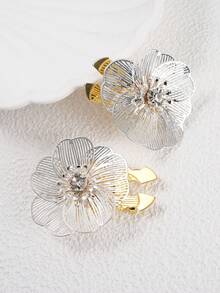 2 Cubiertas de botón con flor calada exquisita, gemelos de strass desmontables, decoración de botón de camisa/vestido de metal floral elegante para hombres y mujeres, juego de botones ligero adecuado para bodas, ceremonias de graduación, cenas y otras ocasiones, accesorios formales y regalos unisex - A - Ver 11