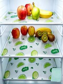 4/2/1pc Waterproof Refrigerator Mat - Moisture-Proof, Anti-Slip, Washable And Reusable. Made Of EVA Material With Novel Lemon Pattern. Suitable For Refrigerator And Kitchen Decor - Multicolor - View 10