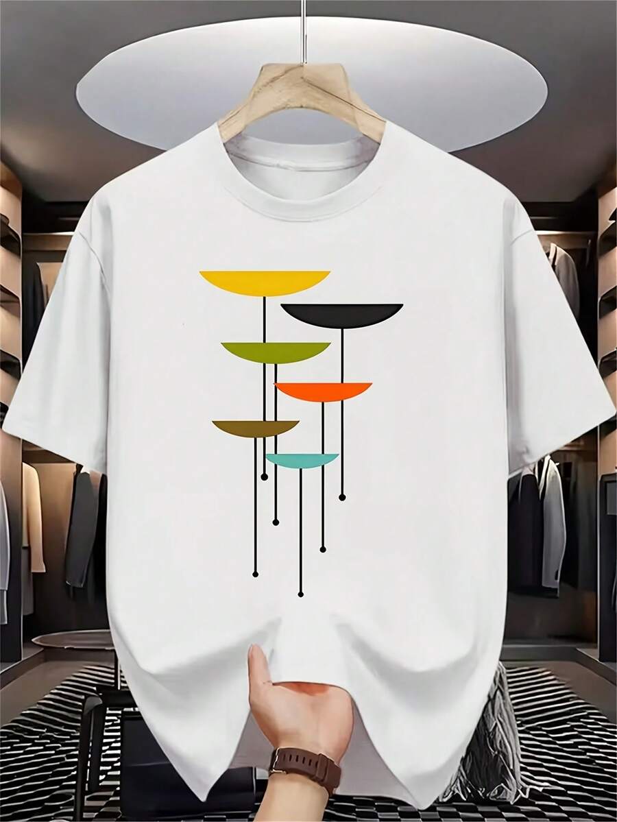 Camiseta de manga corta con estampado de letras para hombre, moda de verano