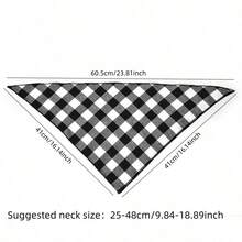 Cute Pet Dog Bandana, Saliva Bib, Triangle Scarf, Allows Dogs To Be Happy, Suitable For Pets At Home, Plaid Dog Scarf, Reversible Checkered Bib Scarf, Washable Christmas Dog Scarf, Accessories For Boys And Girls, Birthday Gift, Green/Black/Blue/Red Square Dog Bib, Reversible Scarf, Adjustable, Suitable For Small To Large Dogs And Cats (Checkered Size Random) - Multicolor - View 4