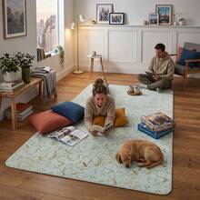 Marble Rug Large Area Carpet Non Slip Living Room Bedroom Floor Mat Area Rug - IVORY-GOLD - View 2