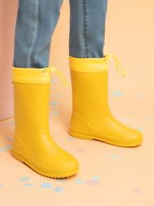 Kids Rain Boots Boys Girls Lightweight Boots Waterproof Easy-On Outdoor Playing Rain Boot Unisex-Child - Yellow - View 4