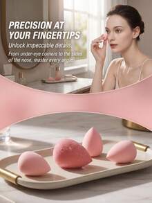 Mini Makeup Sponge, Suitable For Cream And Powder Concealer, Powder Application Tool, Cosmetic Products, High Cost-Effective, Dressing Table Decor, Portable For Travel, Bedroom Use, Makeup Accessories, Makeup Puff, Makeup Sponge, Affordable Good Item, Christmas Gift, Cosmetics, Makeup Tools, Super Value Item, Gift, Women Gift, Christmas Gift - Multicolor - View 6