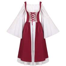 Cosplay Clothing - 2023051903 Red Dress With Flared Sleeves - View 4