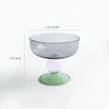 时尚创意多色玻璃碗水果沙拉碗汤碗餐具家用成人耐高温酸奶玻璃杯水杯创意可爱杯 - 彩色 - 查看 14