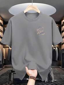 Camisetas Deportivas de Manga Corta Estampadas a la Moda para Hombre y Mujer - Estilo Urbano Vintage Unisex, Camiseta de Algodón Holgada de Manga Corta con Cuello Redondo - Blanco - Ver 6