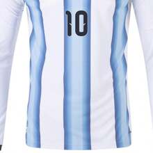 2026 Argentina Home Jersey #10 Mess I  Long Sleeve Football Jersey Fan Version Soccer Jersey - 藍白色 - 查看 2