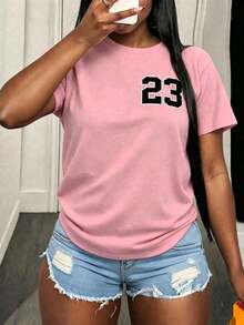 Free Shipping, Local Delivery In Mexico, Delivery In 4 Days. Women's Fitted Short-Sleeve Casual T-Shirt, Printed Blouses For Women's Clothing. - Rosa 2 - View 5