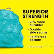 Glad ForceFlex MaxStrength Tall Kitchen Trash Bags (13 Gallon) - Bahama Bliss + Febreze. Triple-Layer Strength Resists Tears/Punctures, ForceFlex Technology Stretches With Heavy Loads. Febreze Freshness Eliminates Odors, Long-Lasting Tropical Scent. Fits Standard Tall Kitchen Bins, Secure Drawstring Closure. - 1 - Xem 6