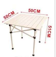 1 pieza, Mesa de Picnic, Mesa de Picnic Plegable, Ultraligera, Portátil, con Bolsa de Transporte, Mesa de Viaje, Mesa Auxiliar para Camping, Picnic o Pesca al Aire Libre, 50*51*50cm - Blanco - Ver 2