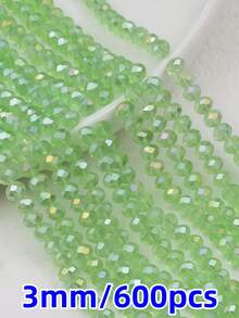 600Pcs 3mm AB Color Faceted Crystal Glass Beads, Rondelle Loose Spacer Beads For Jewelry Making DIY Crafts Wind Chimes Suncatchers Bracelets Necklaces - Multicolor - View 25
