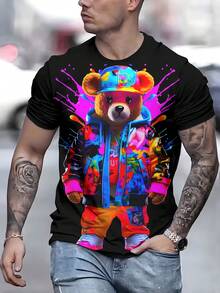 Camiseta de moda 3D para hombre (Zhang Ale) - Negro - Ver 6