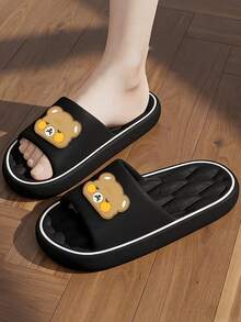 Spring/Summer INS Style Casual Slides, Versatile & Comfortable, Silent & Durable Sole, Essential For Home, Hotel, Office, Outdoor Hiking, Lightweight, Long-Wear Without Foot Fatigue, Unisex - Black - View 3