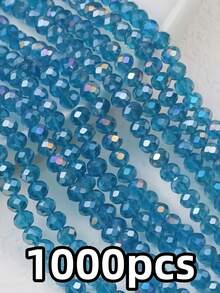 200pcs 3mm Flat Oval AB Color Glass Crystal Beads, Suitable For DIY Handmade Fashion Bracelet Necklace Jewelry Making Accessories - Multicolor - View 37