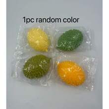 1 pieza Juguete de estrés con bolsa de malla blanda, pelota de alivio de estrés de durian de rebote lento, pelota de durian de estrés realista - Multicolor - Ver 12