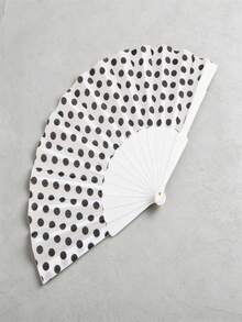 1pc Polka Dot Handheld Folding Fan, Lightweight And Foldable, Suitable For Summer Daily Use. Can Be Used As An Aesthetic Photography Prop For Beach Scenes And Daily Outfits, Also A Fashionable Cooling Accessory. - Multicolor - View 6