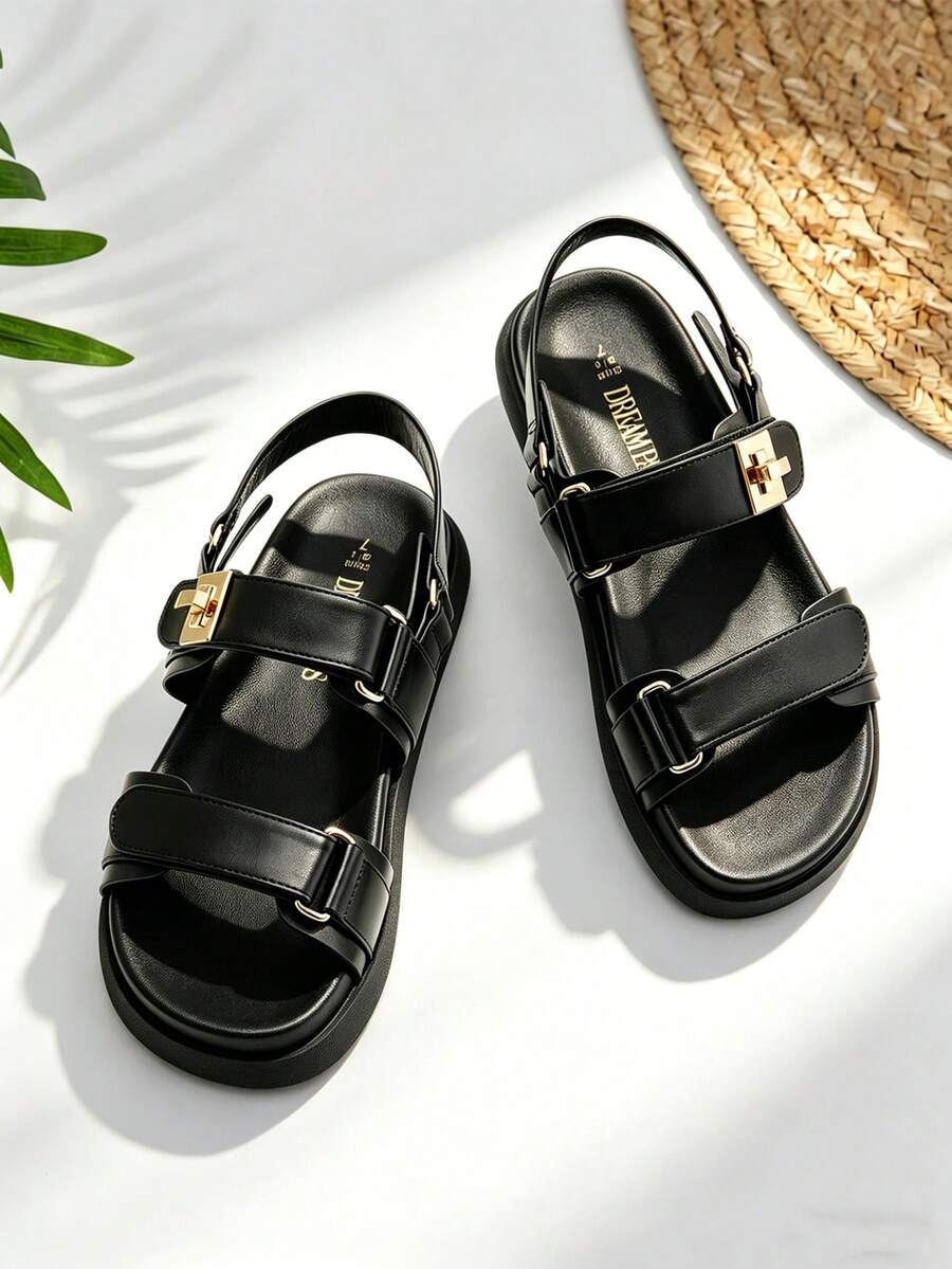 Flat Sandals For Women Comfortable Open Toe Summer Sandals Adjustable Fashion Dress Sandals Dresses For Woman