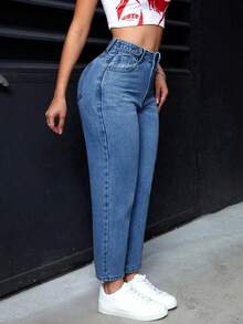 PETITE Pantalones vaqueros versátiles de ajuste entallado con bolsillos para mujer - Lavado ligero - Ver 4