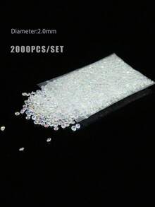 1 paquete (1900-2000 piezas) Mini Rhinestones transparentes para uñas, gemas de cristal para uñas para hacer accesorios, zapatos, ropa, cosméticos, bolsos, decoraciones de arte de uñas, manualidades DIY - transparente - Ver 4