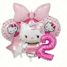 Juego de globos de cumpleaños autorizado, material de lámina de aluminio premium mate grueso, personaje 3D, lazo, formas de número y estrella, juego de decoración de lujo para cumpleaños de bebé - Ver 4
