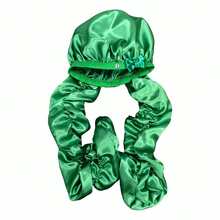 Satin Curl Sleeping Cap With Long Curl Strap, Suitable For Braids And Long Hair - Multicolor - View 9