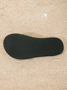 Women's Fashion Elegant, Classic Generous, Minimalist Stylish, Outdoor Non-Slip Beach Slippers With Applique Design, Spring/Summer - Black - View 8