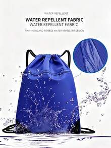 1pc Large Capacity Drawstring Backpack, Suitable For Outdoor Activities, Fitness, Equipment Storage, Gift Bag, Outdoor Travel, Toiletry Bag, Football And Basketball Bag - Multicolor - View 6