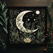 1件塔罗星形桌布 日月铜色图案神秘图腾桌布 防水防油家用餐桌布 - 彩色 - 查看 3