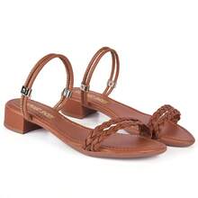 Women's Sandal With 3cm Block Heel, Versatile 2-In-1, Comfortable 2-Strap Clog - Camel - View 3