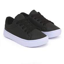 Tênis Infantil Masculino Infantil Menino Confortável Básico Escolar Leve - Preto - Visão 3