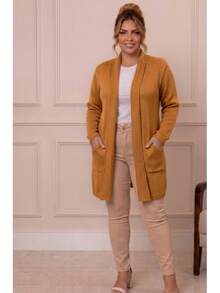 Amanda Simple Women's Overcoat - Màu Mù tạt vàng - Xem 2