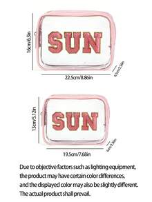 Túi đựng mỹ phẩm chống nước trong suốt SPF, túi đựng đồ vệ sinh cá nhân khóa kéo PVC, túi du lịch cầm tay SPF đính bông xốp, tùy chọn size nhỏ/lớn - Nhiều màu - Xem 11
