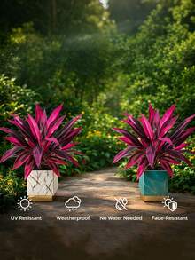 1 Bouquet Artificial Purple Boston Fern, Artificial Dracaena, Outdoor Artificial Green Plants, Lifelike Leaf Design, Durable And Long-Lasting, Suitable For Indoor And Outdoor Decor, Yard, Garden, Porch, Balcony, Wedding, Hotel, Living Room, Photography, Housewarming, Ideal Home Decor Choice, All-Season Use - Purple - View 6
