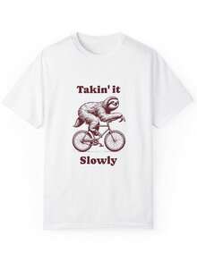 Lazy other Bicycle Fun Animal S1Hirt GarM1entDyed T1S1Hirt, Humor T1EE, Cute Graphic other S1Hirt, ow It Down A1parel. - Blanco - Ver 2