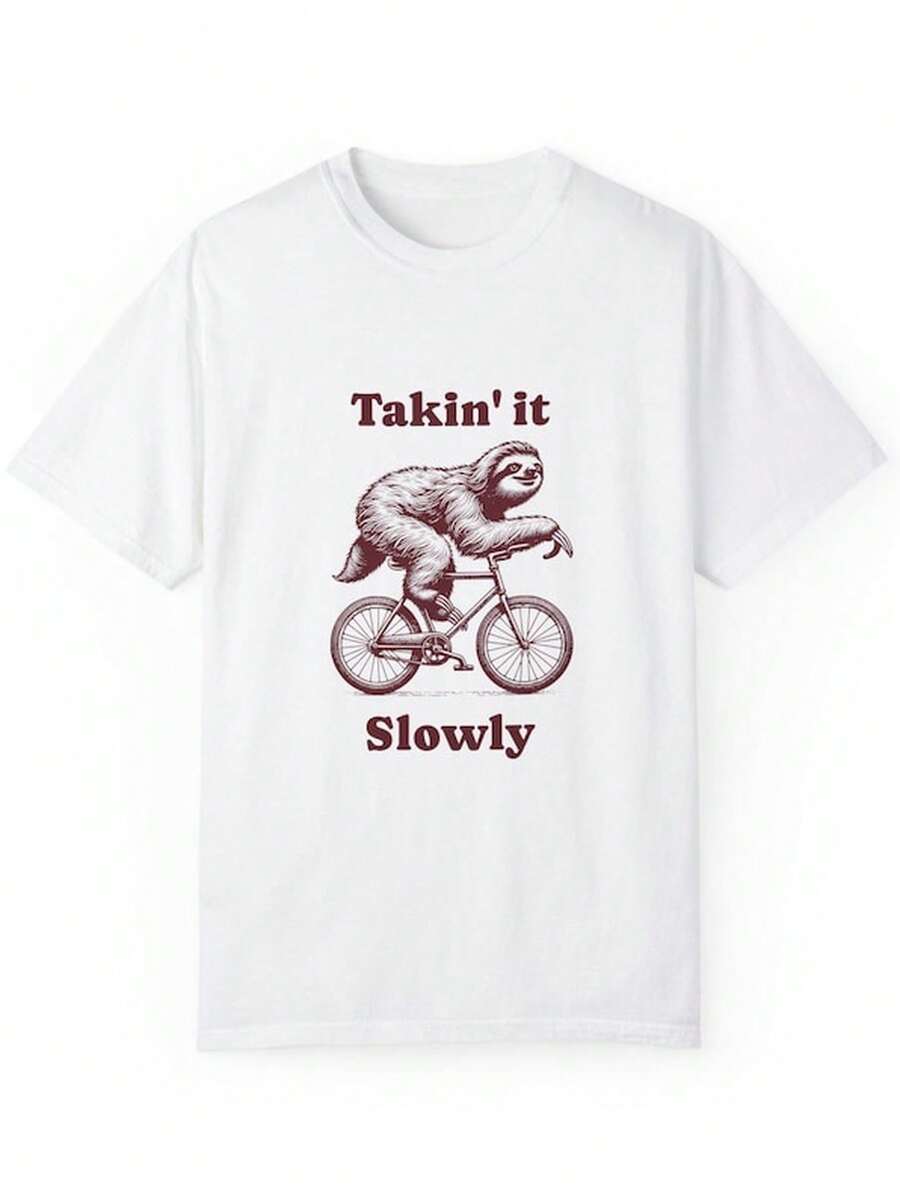 Lazy other Bicycle Fun Animal S1Hirt GarM1entDyed T1S1Hirt, Humor T1EE, Cute Graphic other S1Hirt, ow It Down A1parel.