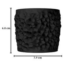ORIZZONTE Juego de jarrones decorativos modernos con bandeja ovalada – Diseño minimalista con textura geométrica efecto piedra para suculentas y bonsáis – 100% Hecho en Italia, Envío desde Italia - Chocolate - Ver 8
