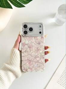 Pearl Seashell Pattern Unique Stylish Transparent Floral Painted Anti-Drop Phone Case Compatible With Iphone 17/17 Pro/17 Pro Max/17 Air, 16/16 Pro/16 Plus/16 Pro Max, 15 Pro Max, 13, 14, P12, XS, Soft TPU Anti-Drop Painted Phone Case - Multicolor - View 2